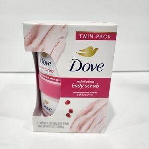 Dove Massage Exfoliating Body Polish Scrub Pomegranate & Shea Butter 10.5 oz X 2
